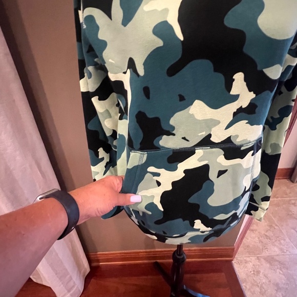 Tek Gear Camo Green Ultra Soft Fleece Hoodie Sweatshirt, Size XL - Picture 3 of 9